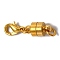 Brass Magnetic Clasps Converter, with Lobster Claw Clasps, Column, Golden, 25x6mm