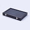 Wood Pendant Displays, with Ice Plush inside and Covered with Glass, Rectangle, Black, 35.1x24.1x4.7cm