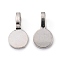 Tibetan Style Alloy Glue On Flat Pad Pendant Bails, Flat Round, Cadmium Free & Nickel Free & Lead Free, Antique Silver, 18x10x5.5mm, Hole: 6x3.5mm