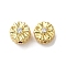 Brass Micro Pave Clear Cubic Zirconia Beads, Cadmium Free & Nickel Free & Lead Free, Snowflake, Real 18K Gold Plated, 5.5x4.5mm, Hole: 1mm