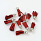 Suede Tassels, with CCB Plastic Findings, Nice for DIY Earring or Cell Phone Straps Making, Platinum, Dark Red, 38x10mm, Hole: 2mm