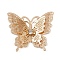 Brass Rhinestone Pendants, Butterfly Charms, Cadmium Free & Nickel Free & Lead Free, Light Gold, 29x33x5mm, Hole: 1mm