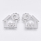 Tarnish Resistant 201 Stainless Steel Pendants, Laser Cut Pendants, House, Stainless Steel Color, 17.5x18.5x1mm, Hole: 1.5mm