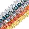 Electroplate Glass Beads Strands, Flower, Mixed Color, 12x12.5x7mm, Hole: 1mm, about 54~55pcs/strand, 24.57~24.96 inch(62.4~63.4cm)