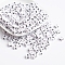 Acrylic Horizontal Hole Letter Beads, Cube, White, Letter X, Size: about 6mm wide, 6mm long, 6mm high, hole: about 3.2mm, about 2600pcs/500g