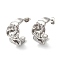 Non-Tarnish 304 Stainless Steel Twist Stud Earrings, Stainless Steel Color, 23.5x11.5mm