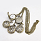 Fashion Iron Pocket Watches, with Brass Watch Head, Antique Bronze, 760mm