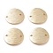 Brass Links Connectors, Long-Lasting Plated, Flat Round, Real 24K Gold Plated, 14x1mm, Hole: 1.2mm