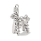 Brass Pendants, Cadmium Free & Nickel Free & Lead Free, Horse Charms, Real Platinum Plated, 18x15x7mm, Hole: 1.2mm
