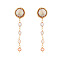 Baroque Pearl Vintage Style Earrings, Gold Plated Brass Long Earrings