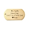 201 Stainless Steel Pendants, Message Charm, Rectangle with Word Charm, Golden, 49x28x1.8mm, Hole: 3mm