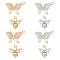 DICOSMETIC 8Pcs 2 Styles Butterfly Pendant Charm Brass Micro Pave Clear Cubic Zirconia Pendants Gold Plated and Platinum Plated Butterfly and Bee Charms for DIY Jewelry Making, Hole: 1.2mm