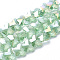 Electroplate Glass Beads, AB Color Plated, Faceted, Butterfly, Pale Green, 12x14.5x7.5mm, Hole: 1mm