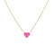 304 Stainless Steel Heart Pendant Necklaces, with Enamel, Golden, 15.75 inch(40cm)