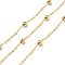 304 Stainless Steel Satellite Chains, Soldered, with Spool, Real 18K Gold Plated, 2x1x0.5mm, Bead: 3x3mm, 10m/roll