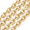 Unwelded Faceted Brass Cable Chains, Long-Lasting Plated, with Spool, Real 18K Gold Plated, 10.8x6x2mm, about 16.4 Feet(5m)/roll