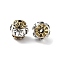 Brass Beads, Rondelle with Flower, Cadmium Free & Nickel Free & Lead Free, Antique Silver & Antique Golden, 5.5x8mm, Hole: 1.4mm