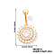 Chic Flower Brass Full Crystal Rhinestone Curved Barbell Belly Button Rings with Shiny Delicate Design, Golden, 34x19mm