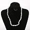 Natural Quartz Crystal Chip Beaded Necklaces for Women, with Alloy End Chains, Platinum, 17.72 inch(45cm)