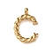 316 Surgical Stainless Steel Pendants & Charms, Golden, Letter C, 14x9x2mm, Hole: 2mm