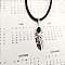 Alloy Feather Pendant Necklaces for Men and Women, Black, 21.65 inch(55cm)