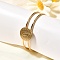 Mother's Day 201 Stainless Steel Bangles, Flat Round with Virgin, Real 18K Gold Plated, 1/2 inch(1.2cm), Inner Diameter:  1-3/4 inch(4.6cm)x2-1/2 inch(6.2cm)
