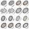 SUNNYCLUE 16PCS 8 Styles Silver Adjustable Bezel Ring Blanks Cabochon Ring Settings Alloy Metal Antique Cabochons Oval Blank Finger Rings Base Bulk for Jewelry Making Kits Women DIY Crafts Supply