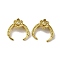 Flower Rack Plating Brass Micro Pave Cubic Zirconia Pinch Bails, Ice Pick Pinch Bails for Pendant Making, Long-Lasting Plated, Cadmium Free & Lead Free, Real 18K Gold Plated, 11.5x11.5x4mm, Hole: 5x1mm, Pin: 0.8mm