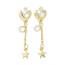 Rack Plating Alloy Pendants, with Rhinestone, Heart, Golden, Crystal, 57x14x5mm, Hole: 2mm