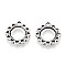 Tibetan Style Alloy Pendant Cabochon Settings, Cadmium Free & Lead Free, Flower, Antique Silver, Tray: 10mm, 17.5x16x2mm, Hole: 1.4mm