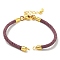 Nylon Cords Bracelet Makings Fit for Connector Charms, with Brass Findings and 304 Stainless Steel Lobster Claw Clasps, Long-Lasting Plated, Sienna, 6-1/2~6-3/4 inch(16.5~17cm), Hole: 1.8mm