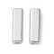 Alloy Beads, Long-Lasting Plated, Rectangle, Silver, 10x3x3mm, Hole: 1.4mm