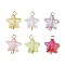 Transparent Acrylic Star Connector Charms, with 304 Stainless Steel Loops, Golden, Mixed Color, 14.5x12x4mm, Hole: 1.8~2mm