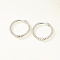Anti-Tarnish Rhodium Plated 925 Sterling Silver Hoop Earrings, Round Ring, Platinum, 14mm