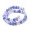 Natural Banded Agate Beads Strands, Dyed, Round, Cornflower Blue, 12mm, Hole: 1mm, about 32~35pcs/strand, 15 inch(38cm)