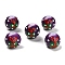 Christmas Theme Handmade Lampwork Beads, with Enamel, Round with Gift Box, Black, 12.5~13x11mm, Hole: 1.6mm