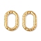 304 Stainless Steel Linking Rings, PVD Vacuum Plating, Textured Oval Shape, Real 18K Gold Plated, 13x9x2mm, Inner Diameter: 9.5x5mm