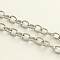 Tarnish Resistant 304 Stainless Steel Cable Chains, Unwelded, with Spool, Oval, Stainless Steel Color, 8x6x1.2mm, about 82.02 Feet(25m)/roll