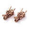 Tibetan Style Alloy Beads, Chinese Dragon Head Shape, Antique Rose Gold, 24x10x12mm, Hole: 6mm