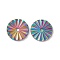 Ion Plating(IP) 304 Stainless Steel Pendants, Flat Round Charms, Rainbow Color, 20x2mm, Hole: 2.5mm