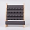 Wood Earring Displays, Earrings Bracelets Holders Organizers, with Faux Suede, Rectangle, Gray, 26.3x16.7x32.5cm