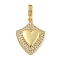 Rack Plating Brass Micro Pave Cubic Zirconia Pendants, Long-Lasting Plated, Cadmium Free & Lead Free, Real 18K Gold Plated, Heart, 25.5x19.5x4mm, Hole: 3x5mm