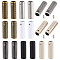 18 Sets 9 Colors Zinc Alloy Cord Ends, End Caps, with Screw, Column, Mixed Color, 25x8mm, Hole: 1.8mm, Inner Diameter: 5.5mm, 2 sets/color