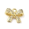 Rack Plating Brass Micro Pave Cubic Zirconia Pendants, Bowknot, Long-Lasting Plated, Cadmium Free & Lead Free, with Jump Ring, Real 18K Gold Plated, Clear, 14x11x4.5mm, Hole: 1.8mm