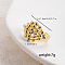 Brass Cuff Rings for Women, Golden, Inner Diameter: 16mm~18mm