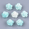 Synthetic Coral Beads, Dyed, Flower, Pale Turquoise, 10x10x6mm, Hole: 1mm