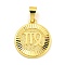 Brass Pendants, Cadmium Free & Nickel Free & Lead Free, Real 18K Gold Plated, Flat Round with Constellations, Virgo, 24x20.5x2mm, Hole: 8x3.5mm