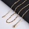 Brass Figaro Chains Necklaces for Women, With 304 Stainless Steel Lobster Clasp, Rack Plating, Lead Free & Cadmium Free, Long-Lasting Plated, Real 18K Gold Plated, 17.48 inch(44.4cm)