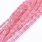 Cherry Quartz Glass Beads Strands, Column, 4.5~5.5x3mm, Hole: 0.6mm, about 80pcs/strand, 15.3~15.7 inch(39~40cm)