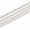 Brass Cable Chains, Diamond Cut Chains, Soldered, Cadmium Free & Nickel Free & Lead Free, Faceted, with Spool, Oval, Real Platinum Plated, 2.3x1.4x0.3mm, about 98.42 Feet(30m)/roll